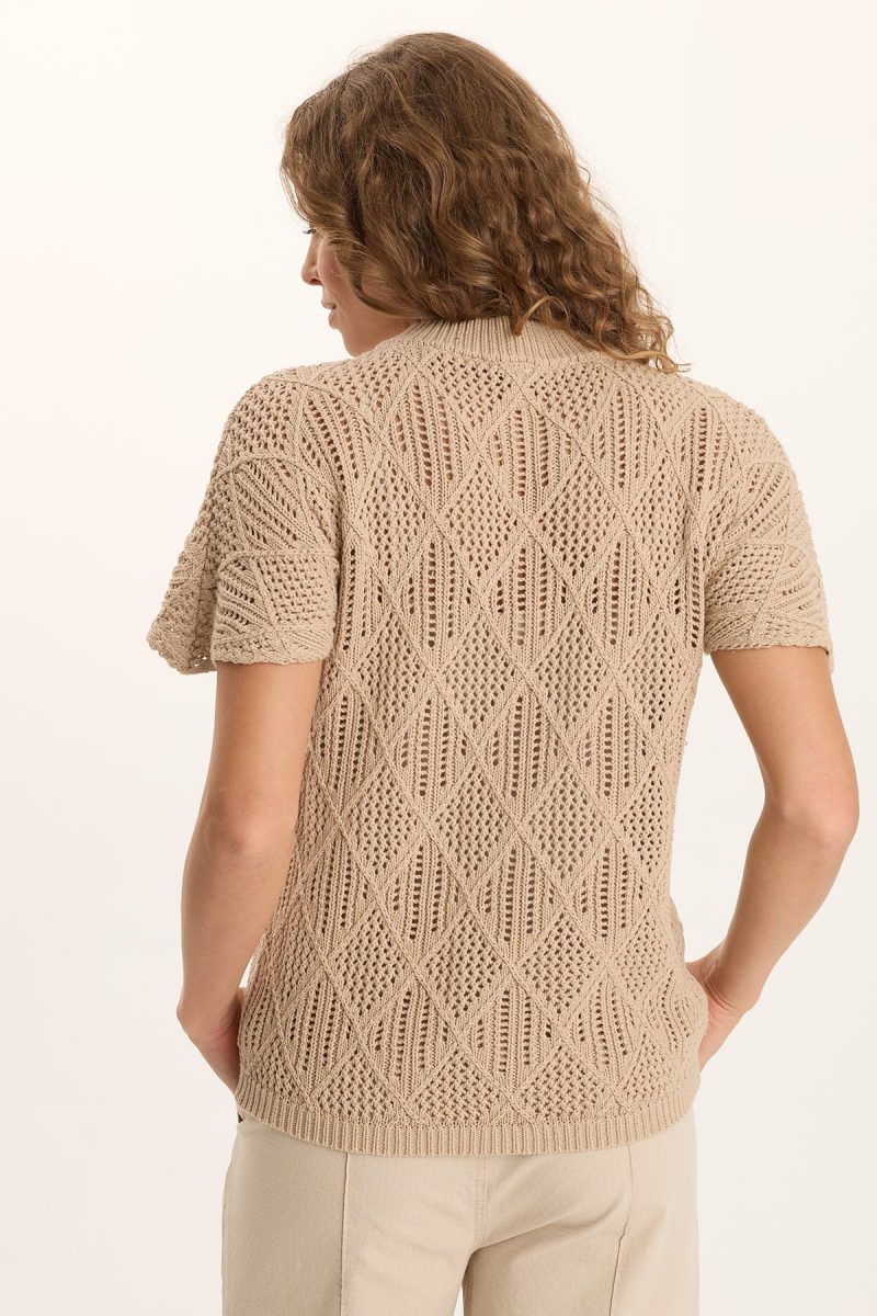 Copeland Cotton Knit Short-Sleeve Mock Neck Top - Image 3